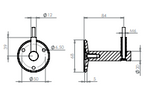 verschraubter Handlaufhalter mit Durchgangsbohrung und Linsenkopfschraube, V2A