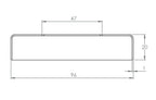 Edelstahl Abdeckrosette für Quadratrohre, mit Mittelbohrung, Längsschliff, V2A