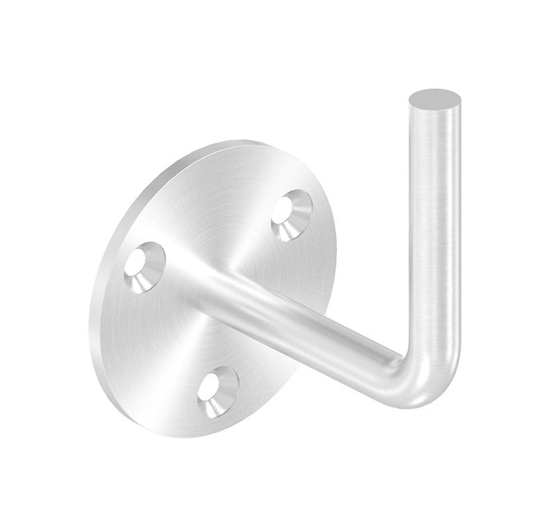 verschweißter Handlaufhalter mit 3 Bohrungen gesenkt für M6, zum Anschweißen des Handlaufs, V2A