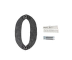 Hausnummer 4mm, gehämmert, Höhe 120mm, Breite 80mm