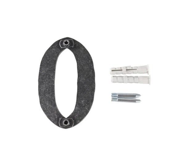Hausnummer 4mm, gehämmert, Höhe 120mm, Breite 80mm