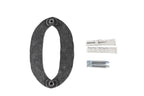 Hausnummer 4mm, gehämmert, Höhe 120mm, Breite 80mm