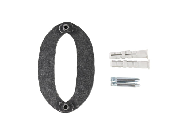 Hausnummer 4mm, gehämmert, Höhe 120mm, Breite 80mm