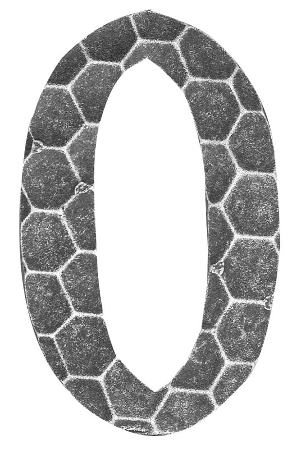 Hausnummer 4mm, gehämmert, Höhe 120mm, Breite 80mm