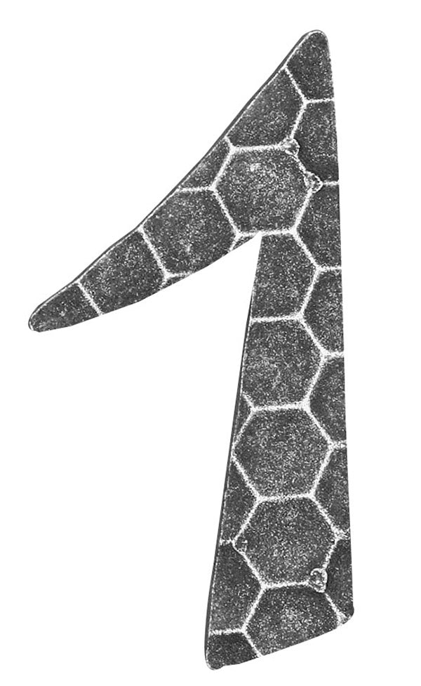 Hausnummer 4mm, gehämmert, Höhe 120mm, Breite 80mm