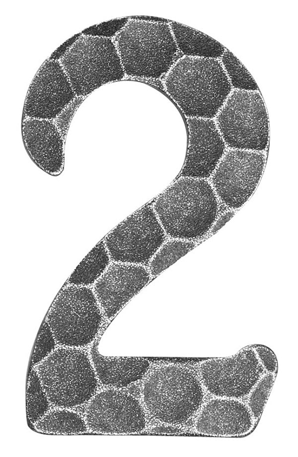 Hausnummer 4mm, gehämmert, Höhe 120mm, Breite 80mm
