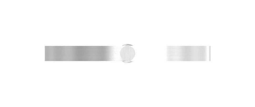 Designstab mit flachem Edelstahlring, Länge 1000 mm, V2A