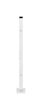 Edelstahlpfosten zur Bodenmontage, Länge 880mm, 4 x M8 Fließformgewinde, 90° versetzt, V2A