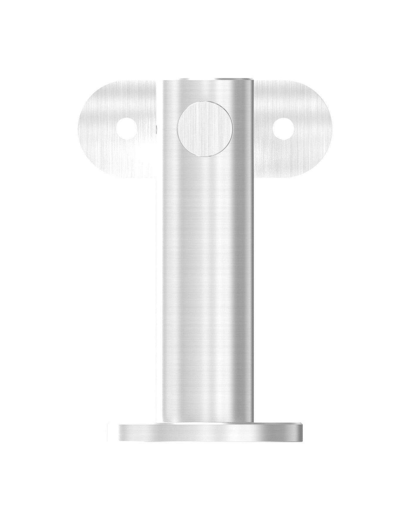 höhenverstellbarer Handlaufhalter mit Innengewinde, Gelenk und Haltenplatte, V2A