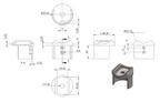 Adapter für Rund-Nutrohr Ø 48,3 mm