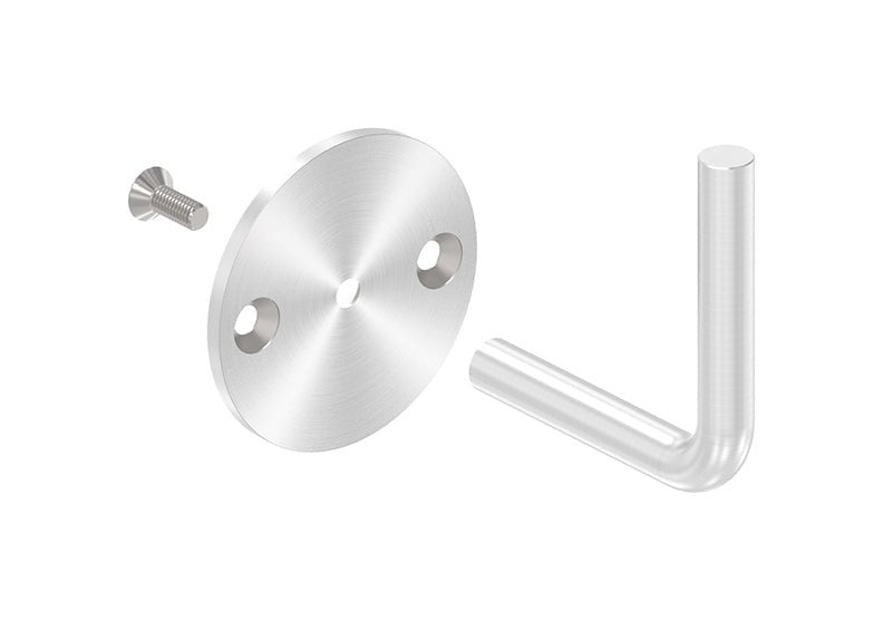 verschraubter Handlaufhalter mit 2 Bohrungen, zum Anschweißen des Handlaufs, V2A