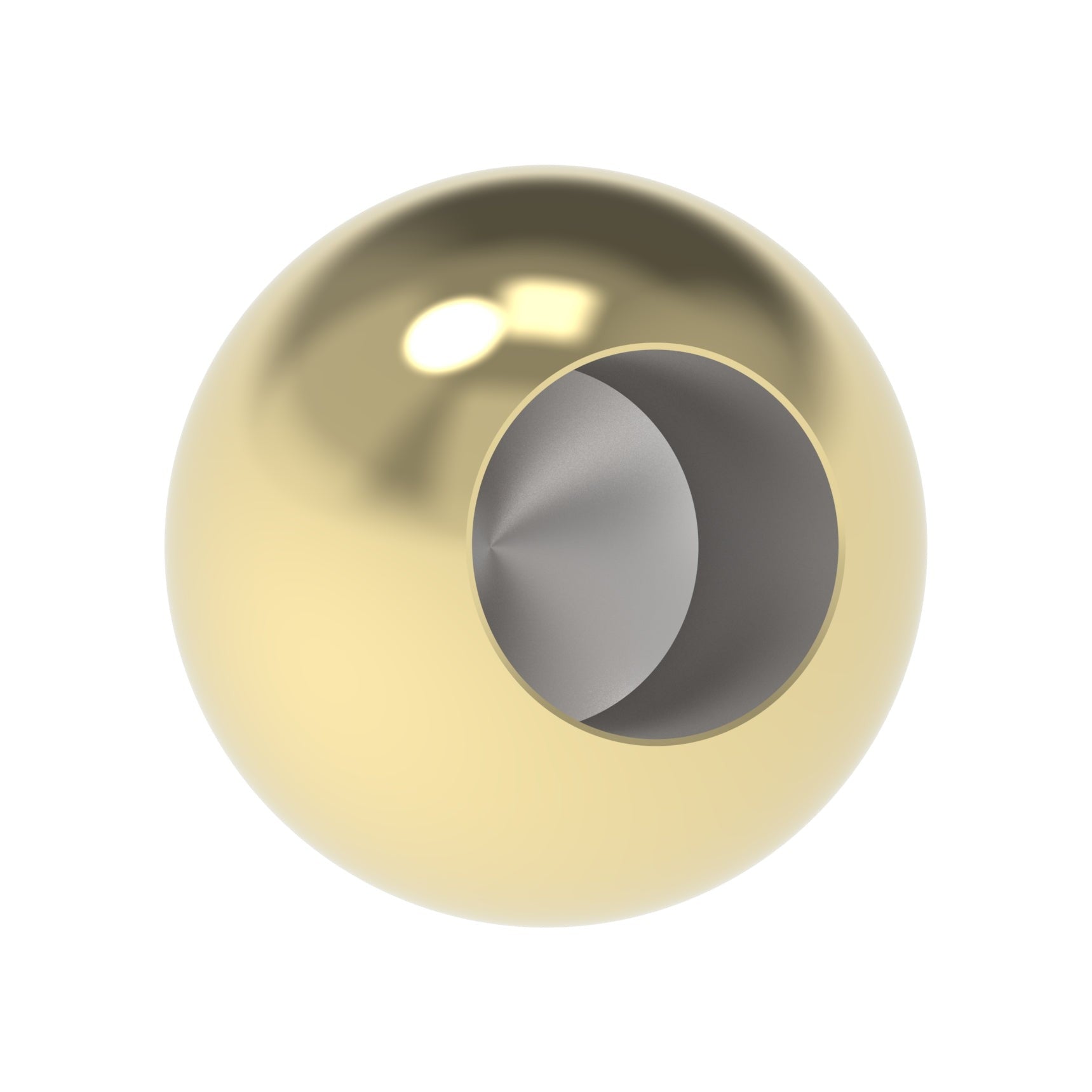 Vollkugel messingbeschichtet Ø 25 mm, mit Sackloch Ø 12,2 mm
