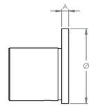 Endkappe flach für Rund-Nutrohr, Edelstahl, V2A / V4A