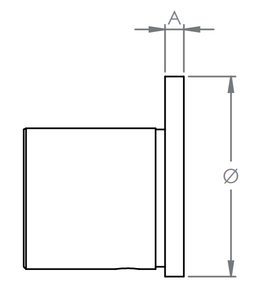 Endkappe flach für Rund-Nutrohr, Edelstahl, V2A / V4A