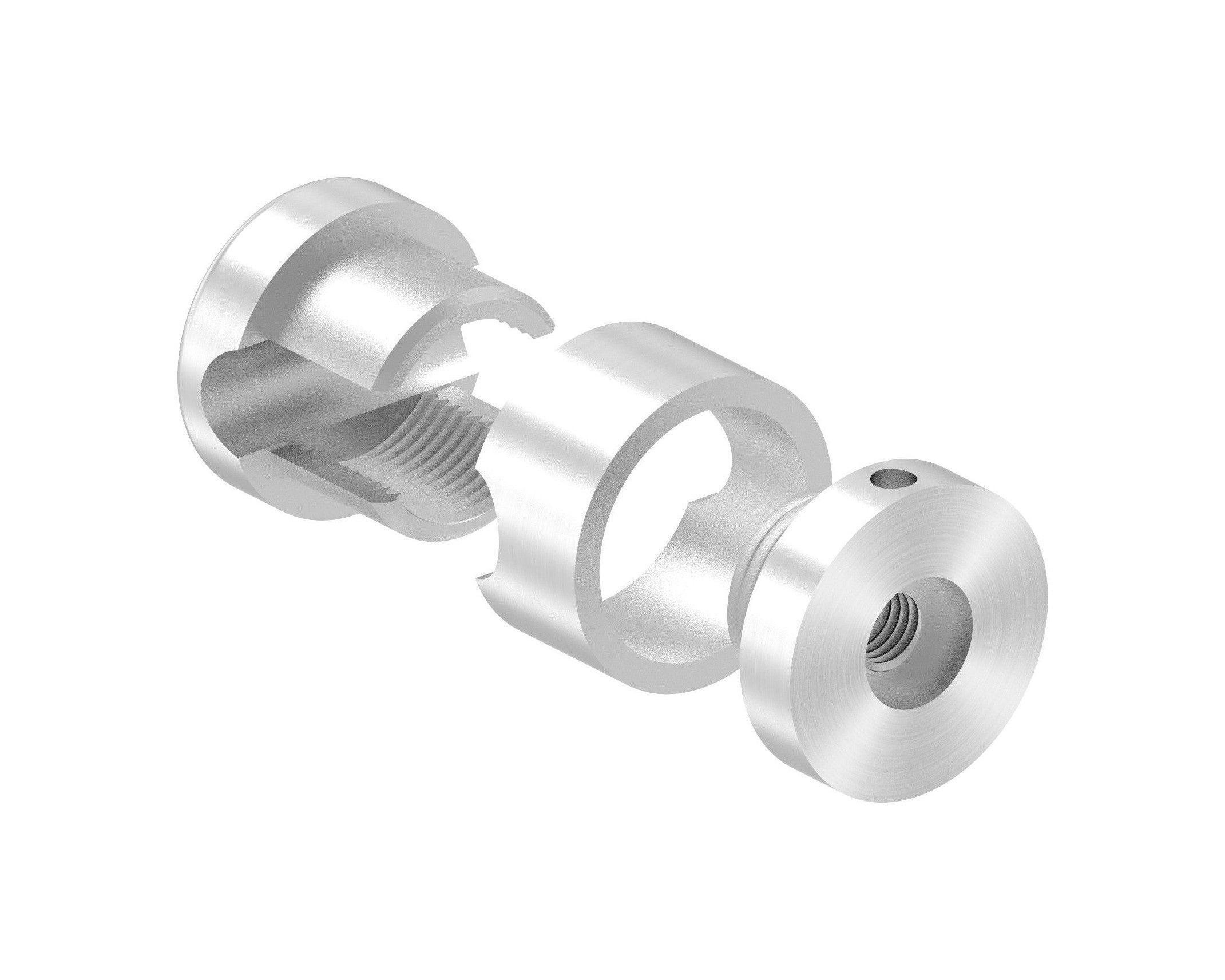 BRENK-fix® Grundhalter für Rundstäbe, mit Innengewinde M8 / Aluminium, V2A, V4A