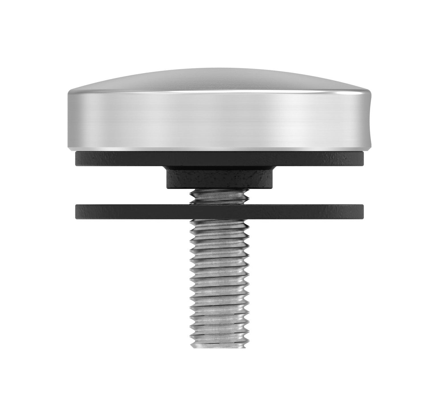 BRENK-fix® Glaspunkthalter Ø 40 mm, mit Gewindestift und Gummipaar / V2A