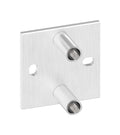 Edelstahl Wandbefestigung für Geländerpfosten 42,4 mm, quadratische Platte, 2 Langlöcher, V2A