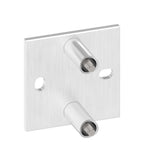 Edelstahl Wandbefestigung für Geländerpfosten 42,4 mm, quadratische Platte, 2 Langlöcher, V2A