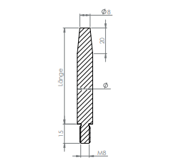 Stift Edelstahl, 1 x Außengewinde, 1 x Innengewinde, V2A