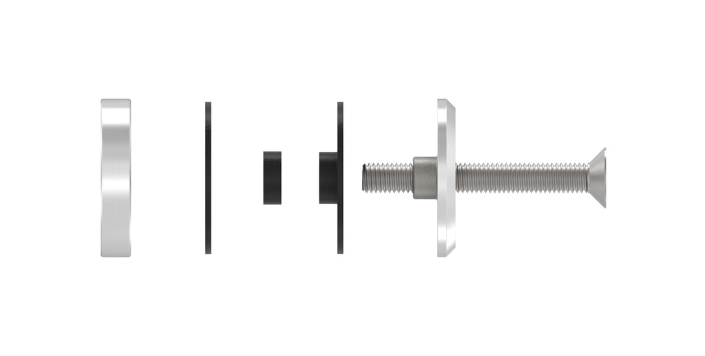 Glaspunkthalter Ø 52 mm mit Schraube, Klemmbereich 6.0 - 21.52 mm, V2A