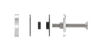 Glaspunkthalter Ø 52 mm mit Schraube, Klemmbereich 6.0 - 21.52 mm, V2A