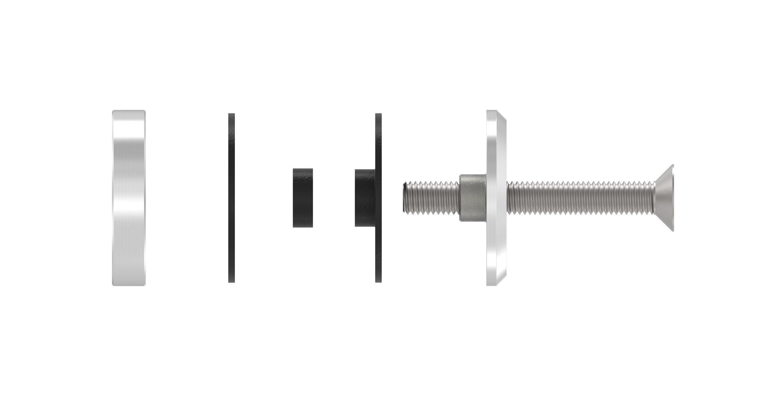 Glaspunkthalter Ø 52 mm mit Schraube, Klemmbereich 6.0 - 21.52 mm, V2A