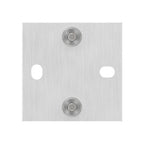 Edelstahl Wandbefestigung für Geländerpfosten 42,4 mm, quadratische Platte, 2 Langlöcher, V2A