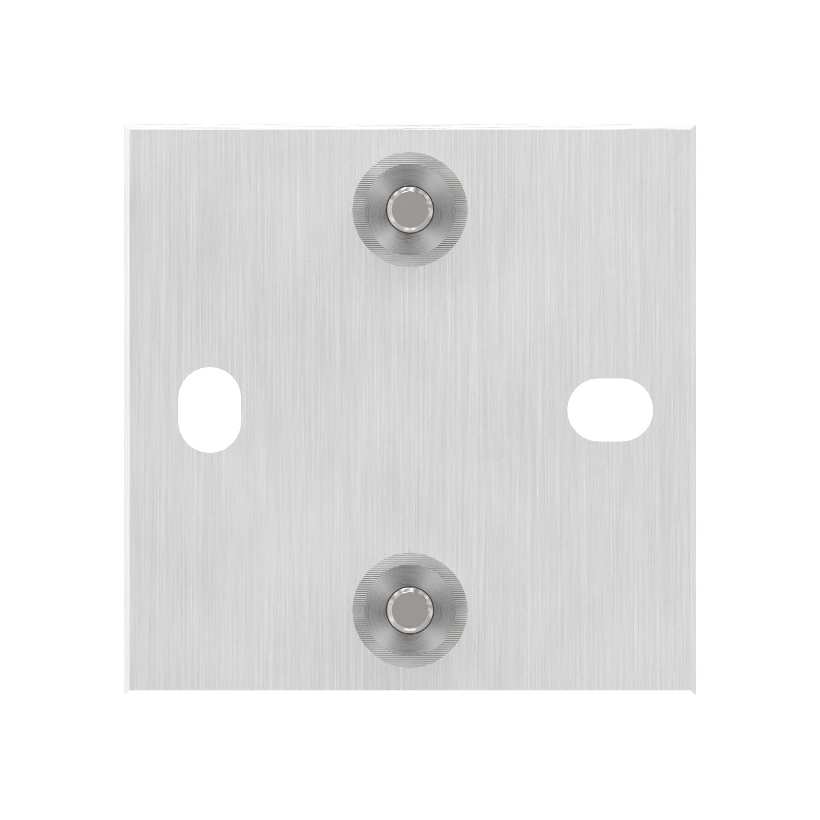 Edelstahl Wandbefestigung für Geländerpfosten 42,4 mm, quadratische Platte, 2 Langlöcher, V2A