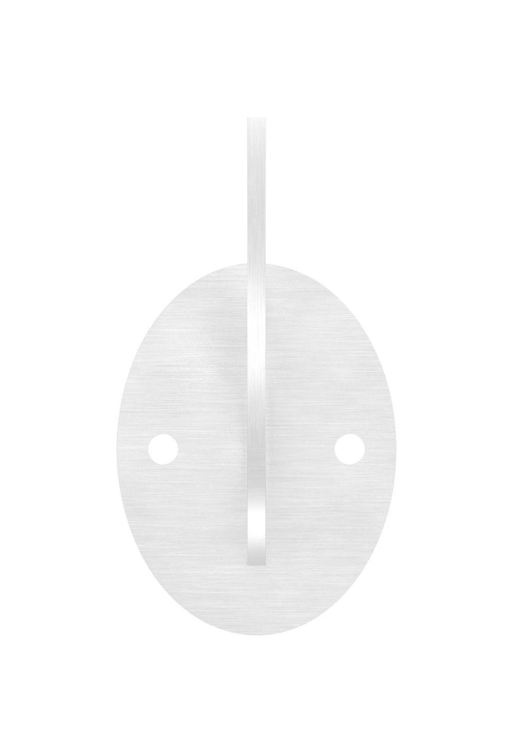 Handlaufträger zum Anschrauben, mit ovaler Ronde mit 2 Bohrungen, V2A
