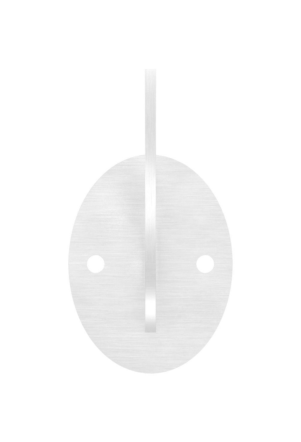 Handlaufträger zum Anschrauben, mit ovaler Ronde mit 2 Bohrungen, V2A