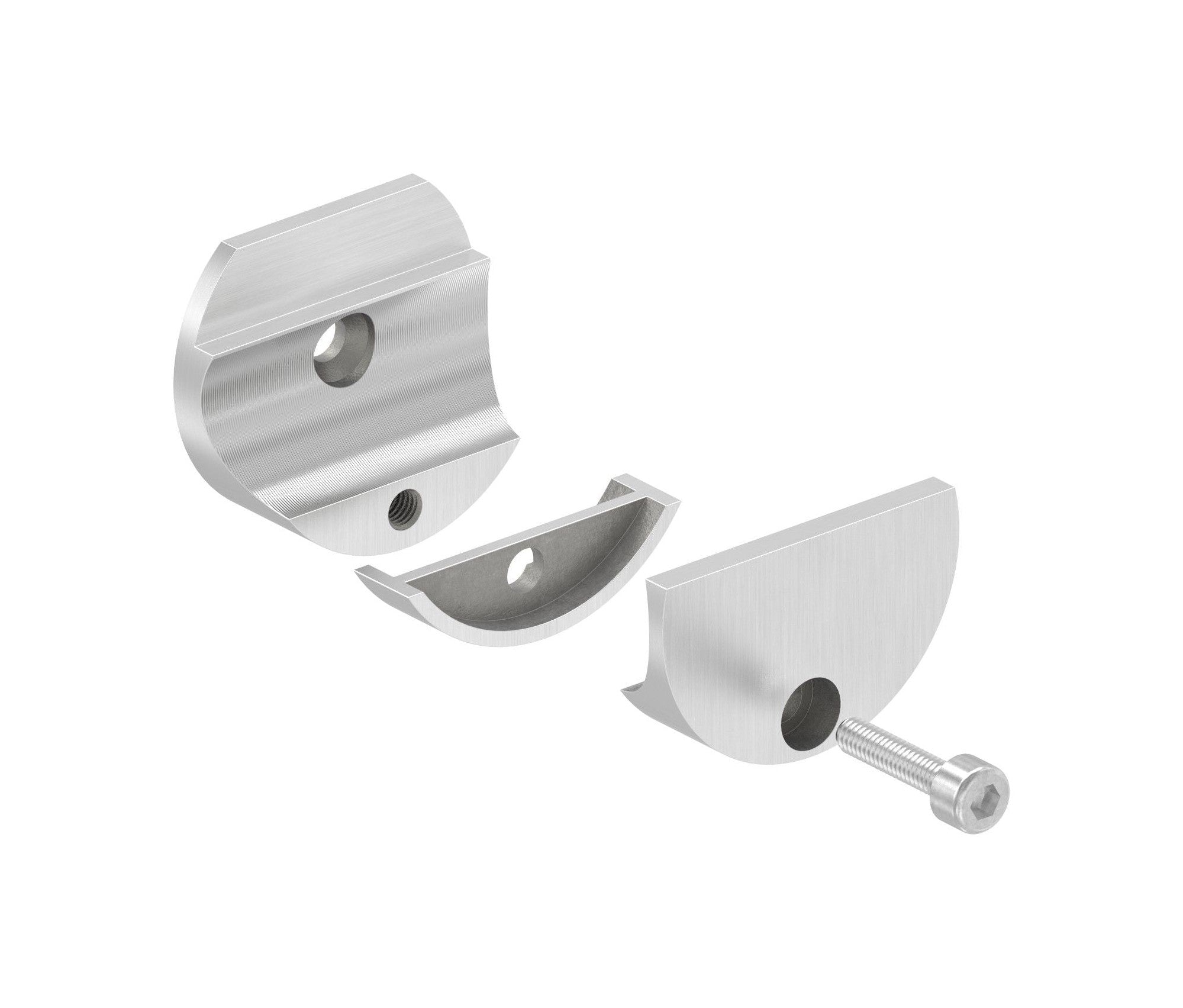 Wandhalter für Laufschiene, zum Klemmen, für Glasschiebetürsystem, V2A