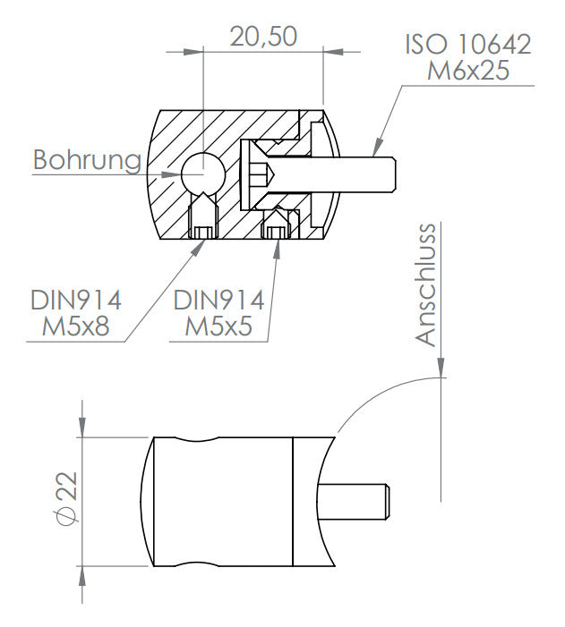 Seilhalter, für Zwischenpfosten, Anschluss für Pfosten Ø 42,4 mm, V2A