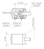 Seilhalter, für Zwischenpfosten, Anschluss für Pfosten Ø 42,4 mm, V2A