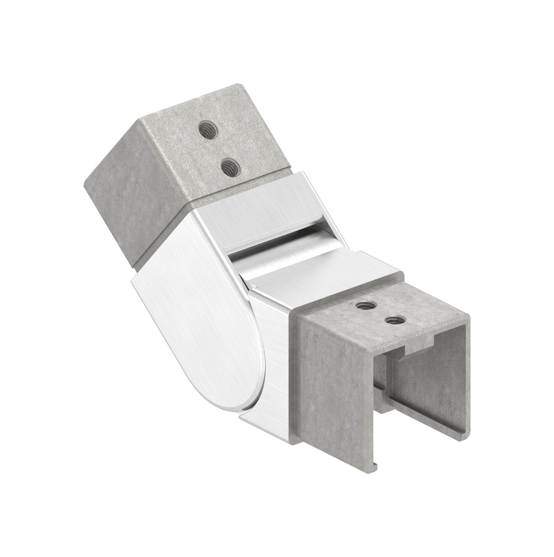 flexibler Verbinder für Quadrat-Nutrohr, aufwärts 25-55°, V4A