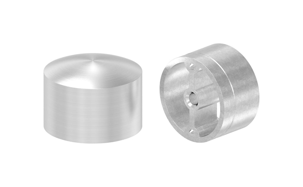 Endkappe für Holzhandlauf Ø 42 mm, leicht gewölbt, V2A