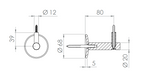 verschraubter Handlaufhalter mit Durchgangsbohrung, Stockschraube und Holzschraube, V2A