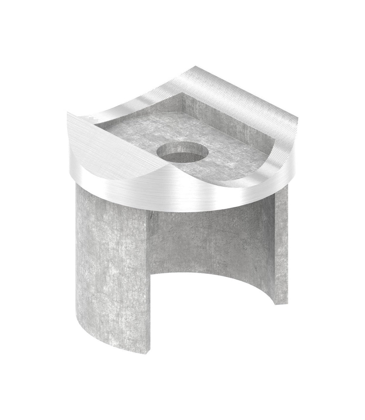 Adapter für Anschluss Rund-Nutrohr, V2A / V4A