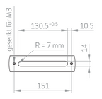 Edelstahl Handlauf mit Aussparungen für LED-Lichtmodule, V2A