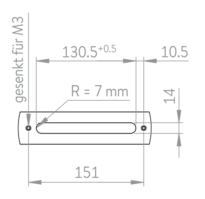 Edelstahl Handlauf mit Aussparungen für LED-Lichtmodule, V2A