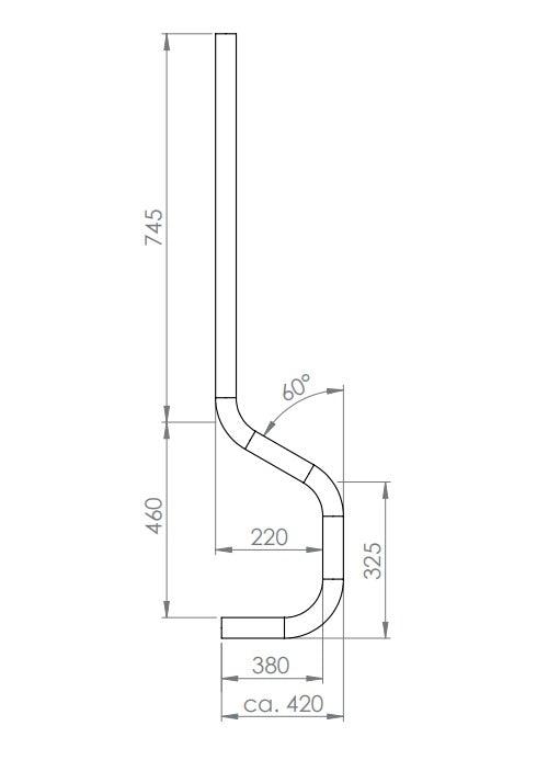 Edelstahlpfosten gebogen, V2A