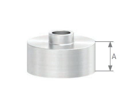 Glaspunkthalter Ø 30 mm selbst zusammenstellen, Unterteil mit Durchgangsbohrung, V2A