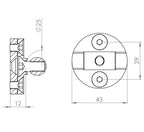 Wandhalter für Laufschiene an Holz-/Betonwänden, für Glasschiebetürsystem, V2A