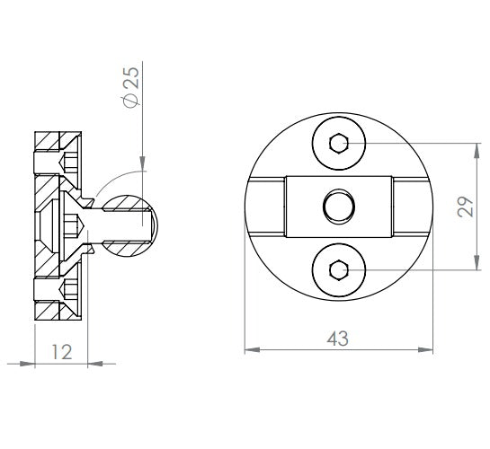 Wandhalter für Laufschiene an Holz-/Betonwänden, für Glasschiebetürsystem, V2A
