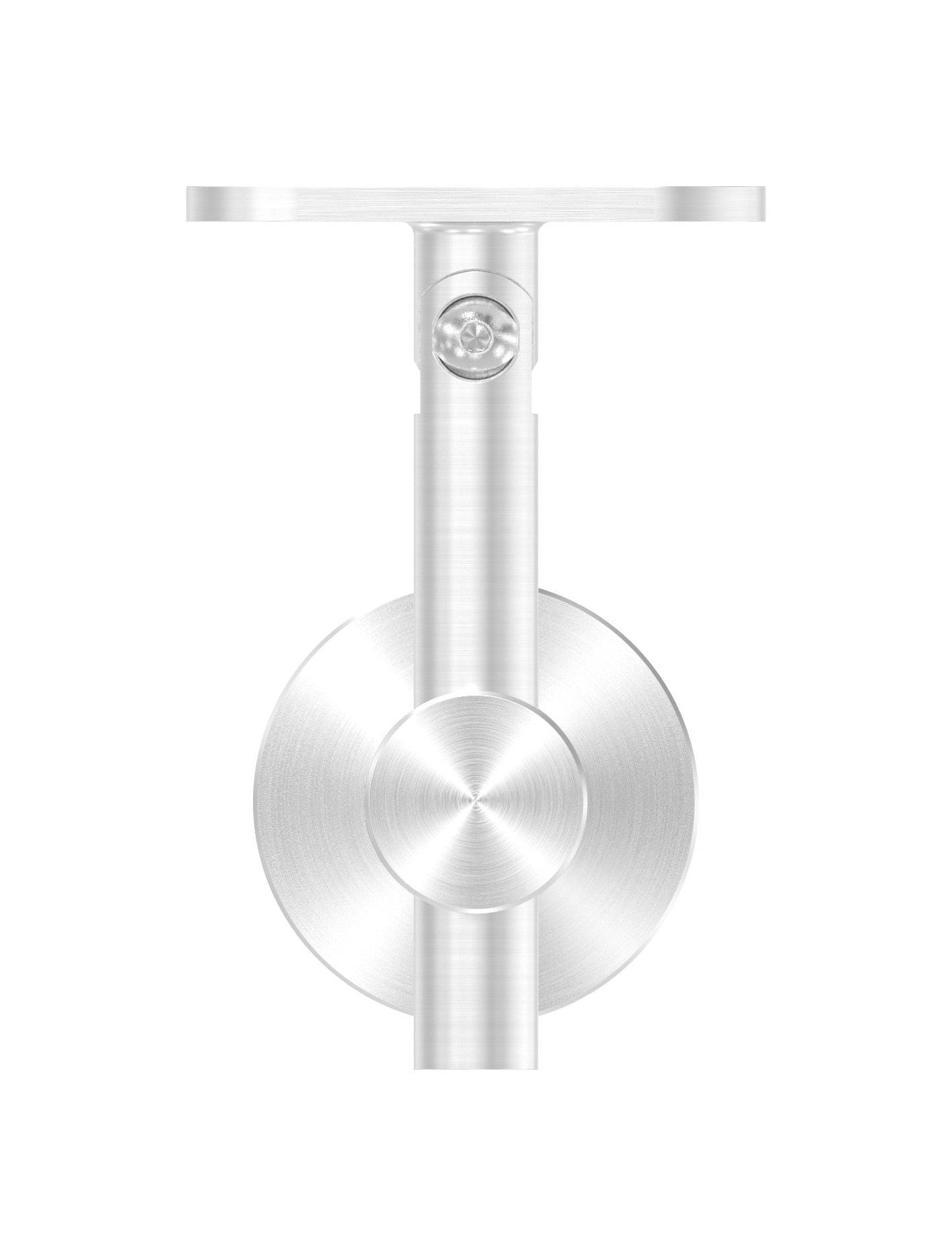 höhenverstellbarer Handlaufhalter für Glas, mit Gelenk und Halteplatte, V2A