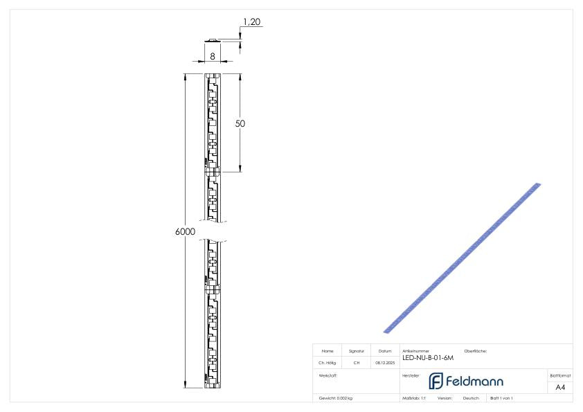 LED Band 6000mm, Schutzart IP00, neutralweiß 4000K