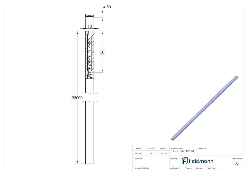 LED Band 25000mm, Schutzart IP65, warmweiß 2700K