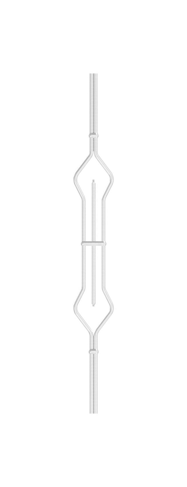 Zierstab, mit 2 x Gewinde M6 für Zierelemente, Länge 900 mm, V2A