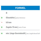 Glaspunkthalter Ø 52 mm selbst zusammenstellen, Oberteil inklusive Gummis, V2A