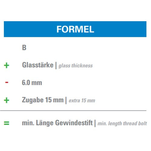 Glaspunkthalter Ø 52 mm selbst zusammenstellen, Unterteil, V2A