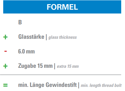 Glaspunkthalter Ø 52 mm selbst zusammenstellen, Unterteil, V2A